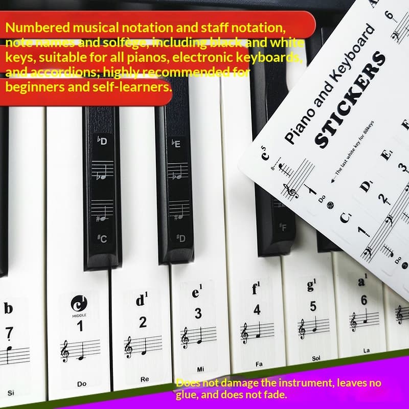 Self-study Stickers for Piano Staff Notation